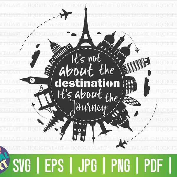 It's not about the destination, it's about the journey SVG / Travel quote SVG / Cut File / Clip art / Printable / Instant download