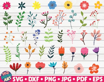 39 Flower Elements Bundle SVG / cut file / clipart / printable / vector / commercial use | instant download