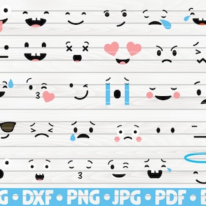30 Face Expressions SVG / Cut File / cliparts / printable / vectors / descarga instantánea de uso comercial