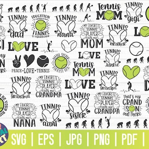 Tennis SVG Bundle ONE / Tennis T-shirt SVG / Tennis Familie svg / geschnittene Datei / Clipart / printable / Vektor / kommerzielle Nutzung