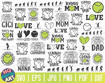 Tennis SVG Bundle ONE / Tennis T-shirt SVG / Tennis family svg / Cut File / clipart / printable / vector / commercial use