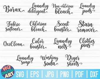 Laundry Labels SVG Bundle / Laundry Room SVG / Bathroom SVG / Cut File / Cliparts / Printable / Vectors / Commercial use / Instant download