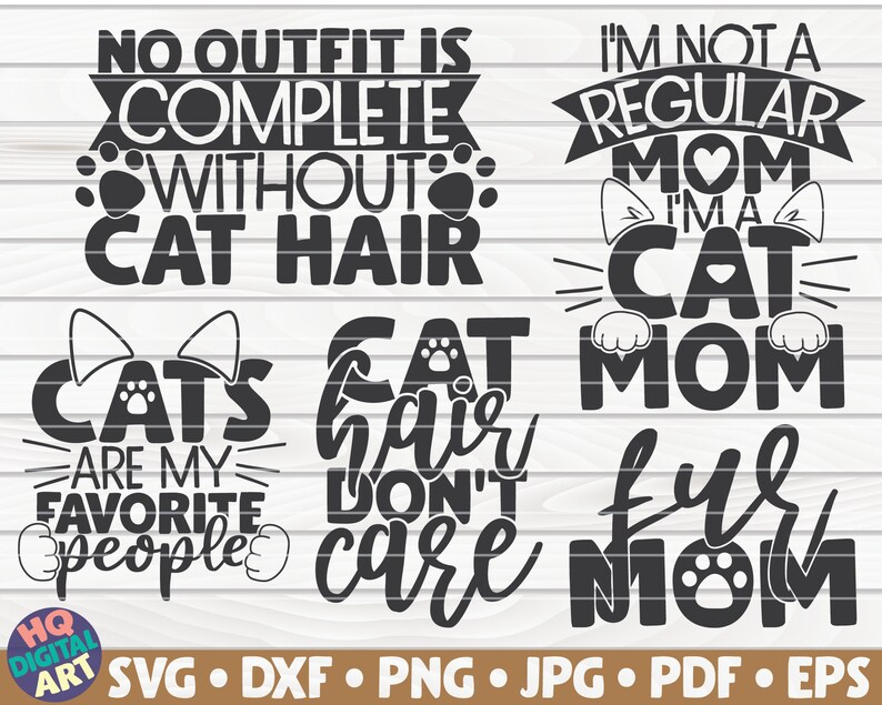 Download Cat Mom Quotes SVG Bundle 20 designs Pet Mom Cut File | Etsy