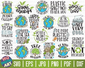 Earth day SVG Bundle TWO / Free Commercial Use / Cut Files for Cricut / Clipart / vector / instant download