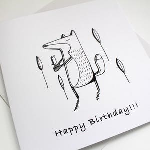 Carte de renard, carte de joyeux anniversaire, carte d'anniversaire de renard, carte d'animal, carte de voeux de renard, carte de faune, cadeau mignon, carte illustrée de renard,