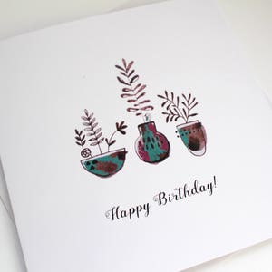 Alles Gute zum Geburtstag Karte, Floral Geburtstagskarte, illustrierte Geburtstagskarte, Freund Geburtstagskarte, B-Tageskarte, illustrierte Tinte Zeichnungen