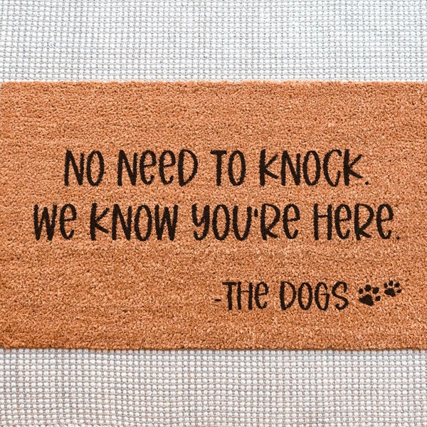 No Need to Knock Dog Doormat Etsy