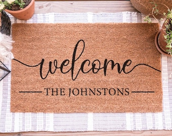 Personalized Door Mat, Custom Doormat, Personalized Welcome Mat, Last Name Doormat, Personalized Doormat, Housewarming Gift, Closing Gift