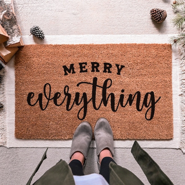 Merry Everything Doormat, Merry Christmas Door Mat, Holiday Doormat, Christmas Doormat, Christmas Welcome Mat, Christmas Decor, Happy Always