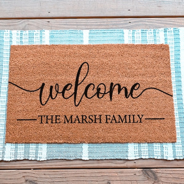 Custom Door Mat, Personalized Doormat, Monogram Door Mat, Custom Welcome Mat, Personalized Welcome Mat, Outdoor Front Door Mat, Closing Gift