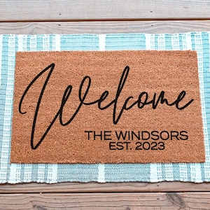 Custom Doormat, Personalized Welcome Mat, Custom Door Mat, Personalized Doormat, Monogram Doormat, Realtor Closing Gift, Cute Doormat