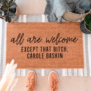 Carole Doormat, Funny Welcome Mat, Funny Doormat, All Are Welcome, Custom Welcome Mat, Personalized Doormat, Housewarming Gift