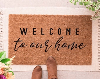 Welcome Doormat, Welcome Mat, Welcome Doormat, Welcome To Our Home Sign, Housewarming Gift, Front Porch Decor, Front Door Mat