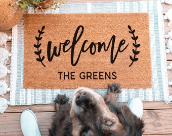 Personalized Doormat, Custom Welcome Mat, Monogram Doormat, Custom Door Mat, Personalized Wedding Gift Realtor Closing Gift, Outdoor Doormat