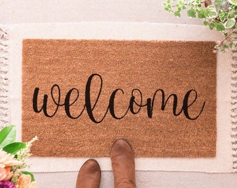 Welcome Mat, Welcome Doormat, Welcome Door Mat, Housewarming Gift, Wedding Gift, Newlywed Gift, Cute Doormat, Personalized Doormat