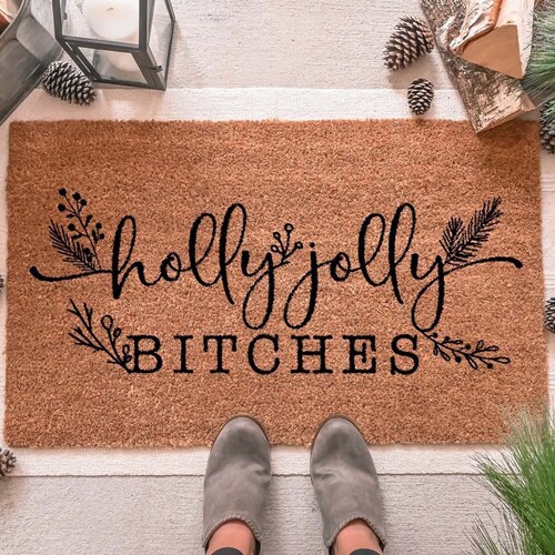 Merry Christmas Door Mat Christmas Doormat Winter Etsy