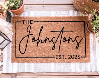 Custom Door Mat, Outdoor, Last Name Doormat, Front Door Decor, Housewarming Gift, Wedding Gift, Closing Gift, Personalized Welcome Doormat