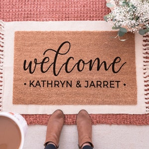 Couples Doormat, Newlywed Gift Ideas, Personalized Doormat, Custom Doormat, Custom Door Mat, Realtor Closing Gift, Personalized Welcome Mat
