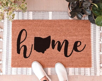 Pick Your State Doormat, Custom Welcome Mat, Housewarming Gift, Ohio State Door Mat, Personalized Doormat, Home State Mat, Welcome Doormat