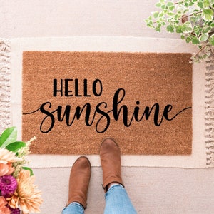 Hello Sunshine Door Mat, Summer Doormat, Spring Door Mat, Funny Welcome Mat, Funny Doormat, Custom Welcome Mat Custom Doormat Front Door Mat