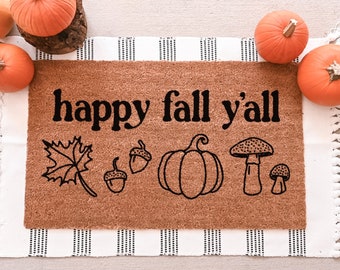 Happy Fall Yall Doormat, Fall Welcome Mat, Fall Decor, Fall Doormat, Hey There Pumpkin Doormat, Fall Door Mat, Funny Doormat, Funny Door Mat