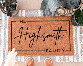 Custom Door Mat, Outdoor, Last Name Doormat, Front Door Decor, Housewarming Gift, Wedding Gift, Closing Gift, Personalized Welcome Doormat