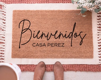 Bienvenidos Door Mat, Custom Doormat, Personalized Welcome Mat, Personalized Doormat, Custom Door Mat, Personalized Bienvenidos Mat