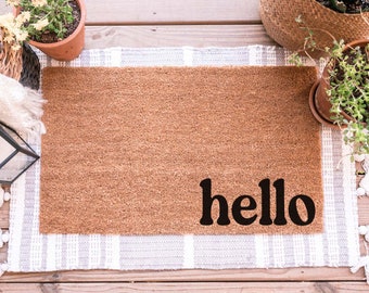 Hello Doormat, Custom Doormat, Cute Welcome Mat, Funny Doormat, Custom Door Mat, Funny Door Mat, Personalized Doormat, Create Your Own