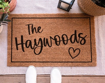 Custom Doormat, Custom Door Mat, Personalized Doormat, Realtor Closing Gift, Cute Doormat Custom Welcome Mat Monogram Doormat Front Door Mat