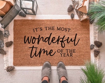 Most Wonderful Time Of The Year Doormat, Christmas Doormat, Holiday Doormat, Christmas Decor, Holiday Decor, Christmas Door Mat Cute Doormat