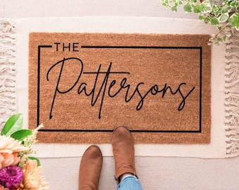 Custom Door Mat, Outdoor, Last Name Doormat, Front Door Decor, Housewarming Gift, Wedding Gift, Closing Gift, Personalized Welcome Doormat