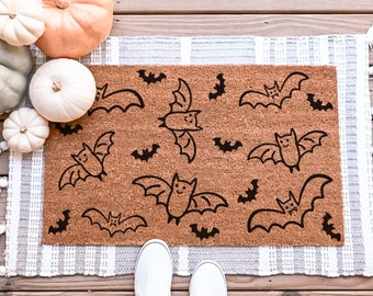 Bat Doormat, Halloween Doormat, Fall Doormat, Pumpkin Doormat, Halloween Door Mat, Funny Doormat, Ghost Door Mat, Fall Door Mat, Custom