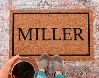 Last Name Doormat, Personalized Doormat, Custom Doormat, Personalized Welcome Mat Housewarming Gift Realtor Closing Gift Custom Wedding Gift