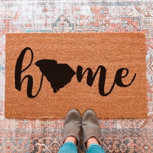 Pick Your State Doormat, Custom Welcome Mat, South Carolina State Door Mat, Personalized Doormat, Front Door Mat, Home State Doormat