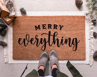 Merry Everything Doormat, Merry Christmas Door Mat, Holiday Doormat, Christmas Doormat, Christmas Welcome Mat, Christmas Decor, Happy Always