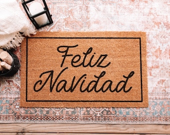 Feliz Navidad Doormat, Feliz Navidad Door Mat Merry Christmas Doormat Christmas Door Mat Christmas Welcome Mat Front Doormat Christmas Decor