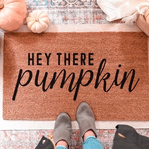 Hello Pumpkin Doormat Hey There Pumpkin Hi Pumpkin Door Mat Etsy
