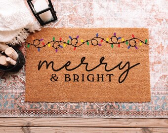 Merry Christmas Doormat, Holiday Doormat, Christmas Doormat, Christmas Welcome Mat, Christmas Decor, Holiday Decor, Farmhouse Christmas