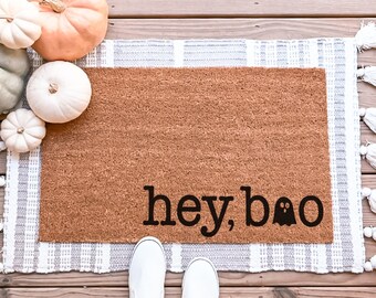 Hey Boo Doormat, Funny Doormat, Halloween Doormat, Ghost Doormat, Funny Door Mat, Halloween Door Mat, Custom Door Mat, Fall Doormat