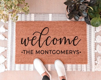 Personalized Doormat, Custom Door Mat, Custom Welcome Mat, Custom Doormat, Realtor Closing Gift, Personalized Wedding Gift, Cute Doormat