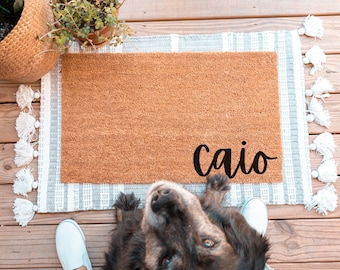 Ciao Doormat, Custom  Doormat, Personalized Doormat, Custom Door Mat, Custom Welcome Mat, Cute Doormat, Funny Door Mat, Monogram Doormat