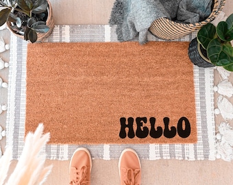 Hello Doormat, Create Your Own Doormat, Custom Doormat, Personalized Doormat, Custom Door Mat, Cute Doormat Custom Welcome Mat Funny Doormat