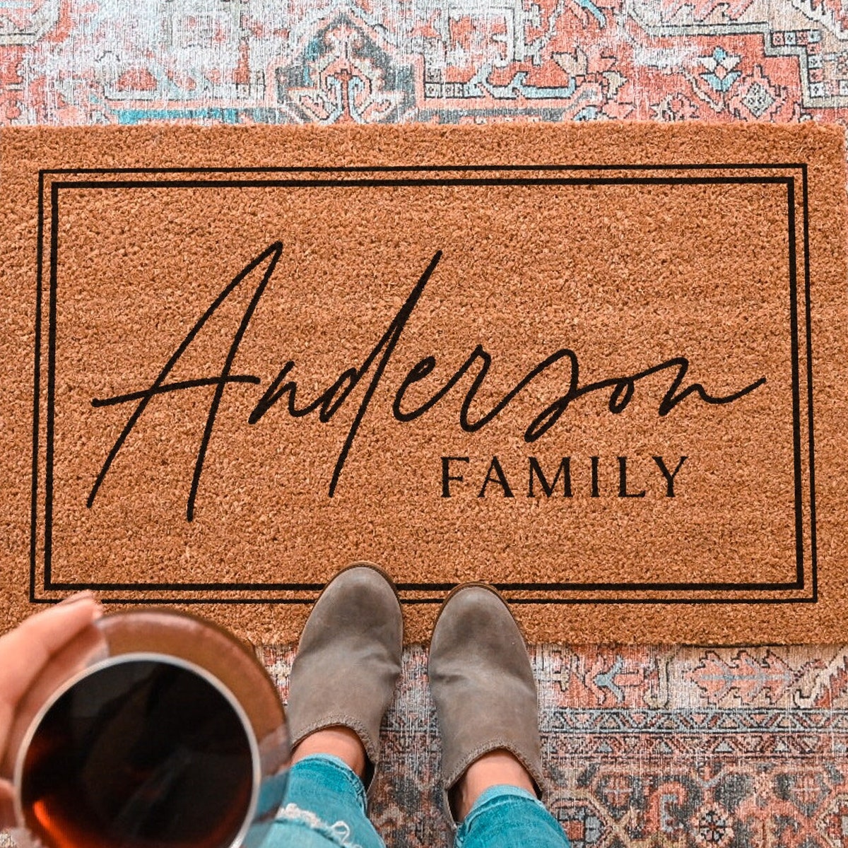 Custom Door Mat — 18 x 30 ; style 1 ; "Dahm Family"