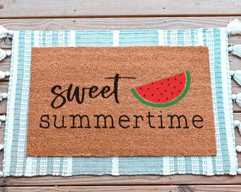 Sweet Summertime, Watermelon Door Mat, Summer Doormat, Summer Porch Decor, Fruit Print, Welcome Mat, Watermelon Decor, Housewarming Gift