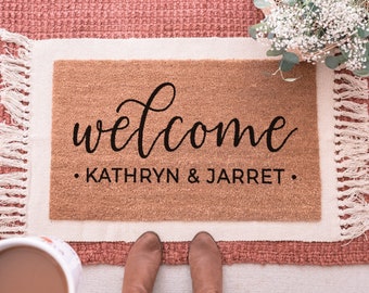 Couples Doormat, Newlywed Gift Ideas, Personalized Doormat, Custom Doormat, Custom Door Mat, Realtor Closing Gift, Personalized Welcome Mat