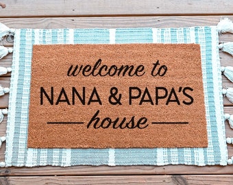 Cadeau pour grands-parents, paillasson, tapis de bienvenue, paillasson personnalisé, paillasson personnalisé, paillasson pour grands-parents, paillasson d'entrée, cadeau pour grand-mère