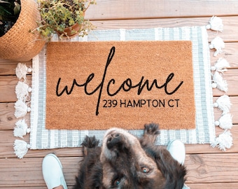 Personalized Welcome Mat, Custom Doormat, Custom Door Mat, Realtor Closing Gift, Monogram Doormat, Custom Welcome Mat, Outdoor Door Mat