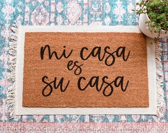 Bilingual Doormat Funny Doormat Spanish Doormat Custom Doormat Home es Donde esta mi Ama Doormat