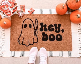 Hey Boo Doormat, Funny Doormat, Halloween Doormat, Ghost Doormat, Funny Door Mat, Halloween Door Mat, Custom Door Mat, Fall Doormat