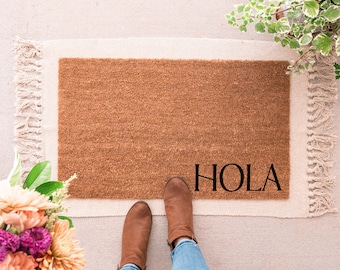 Hola Doormat, Custom Doormat, Custom Door Mat, Spanish Doormat, Personalized Doormat, Hello Doormat, Custom Welcome Mat, Cute Doormat